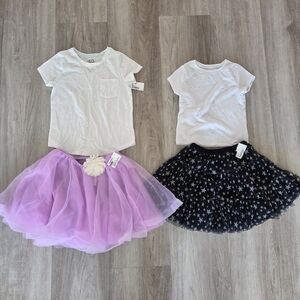 Two Girls Dance Outfits Tutu Purple Star Tulle Fluffy Cute Size 6 Bundle Lot